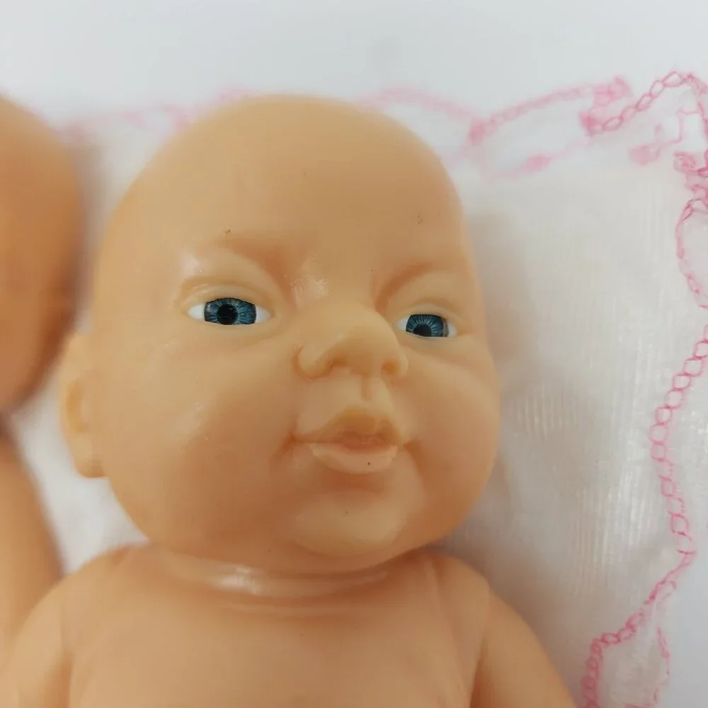 Set Of 2 Gender-Specific 9 inch Anatomically Correct Baby Dolls With Pillow